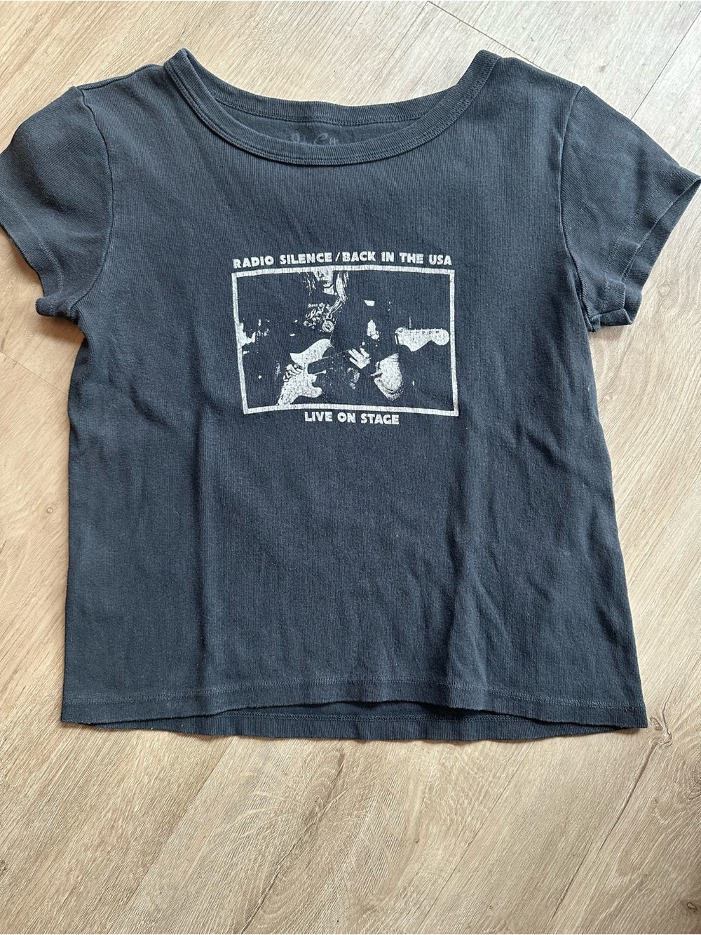 Girls Black Graphic Band Tee - Radio Silence Design